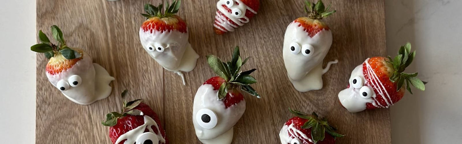 Fresas Fantasmas y Momias para Halloween