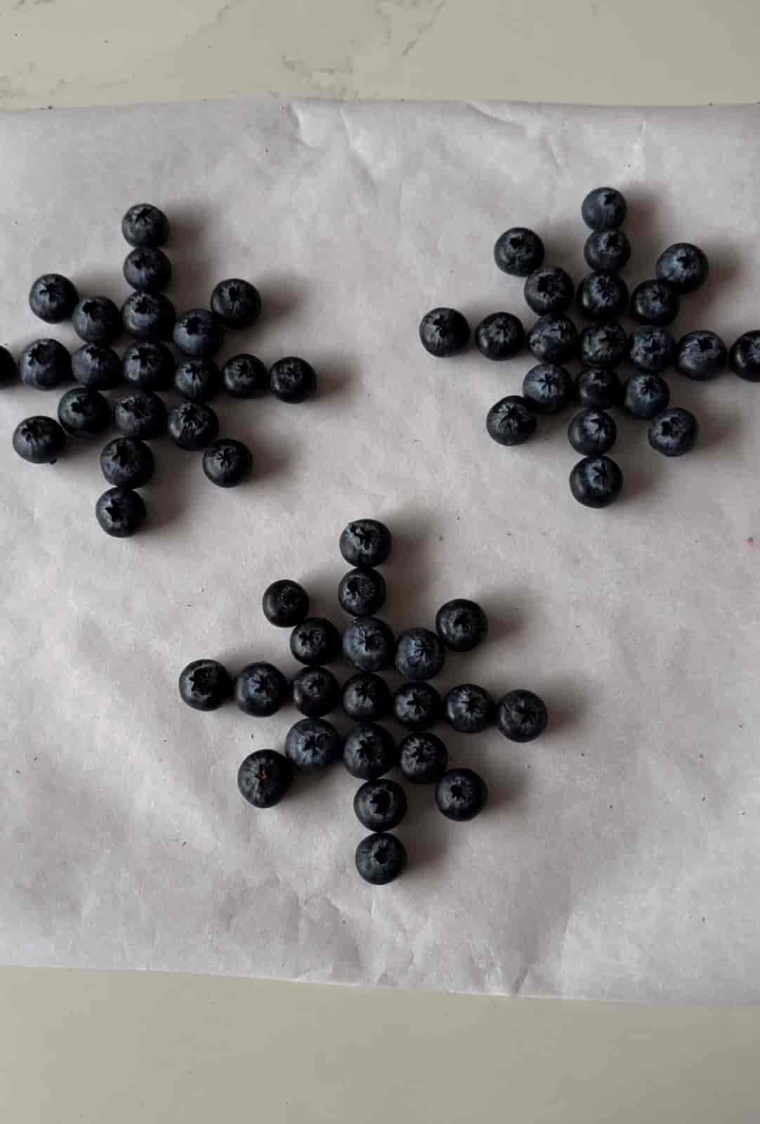 Snowflakes de arándanos con chocolate