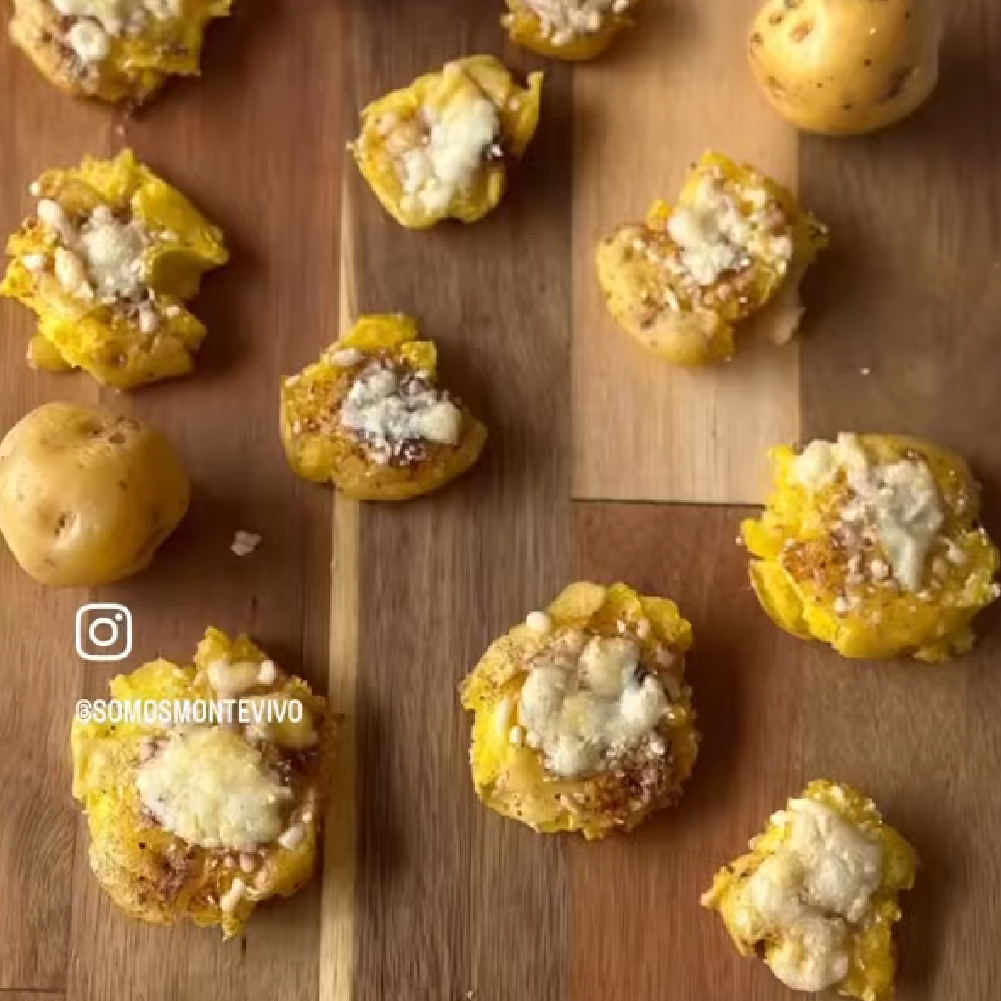 Papas criollas espichadas gratinadas